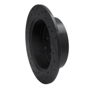 Hyundai Santa Fe Brake Rotor (1) - Rear Right - R1 Concepts - Drilled & Slotted - Black - `07-`09